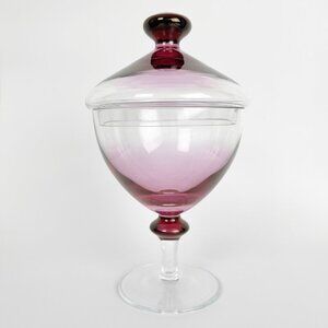 Vintage Apothecary Candy Glass Votive Pedestal Dish Lid Dark Whimsigoth Romantic